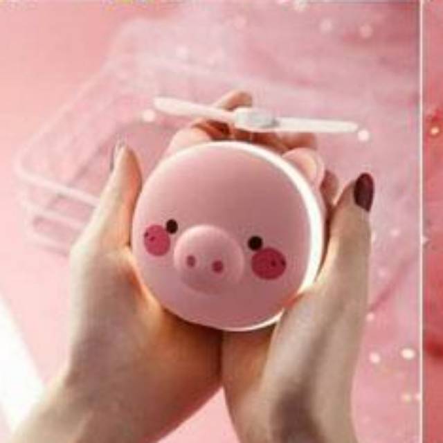 CERMIN LED Kipas Mini Karakter Cermin / Kipas Mini Portabel Cermin led