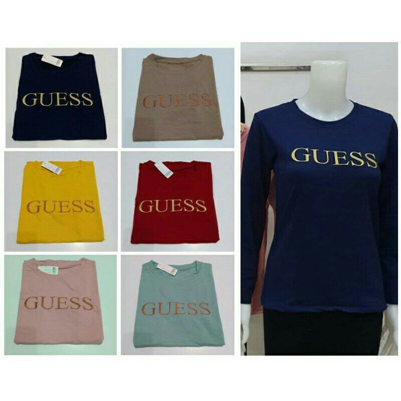 KAOS WANITA LENGAN PANJANG TULISAN BORDIR