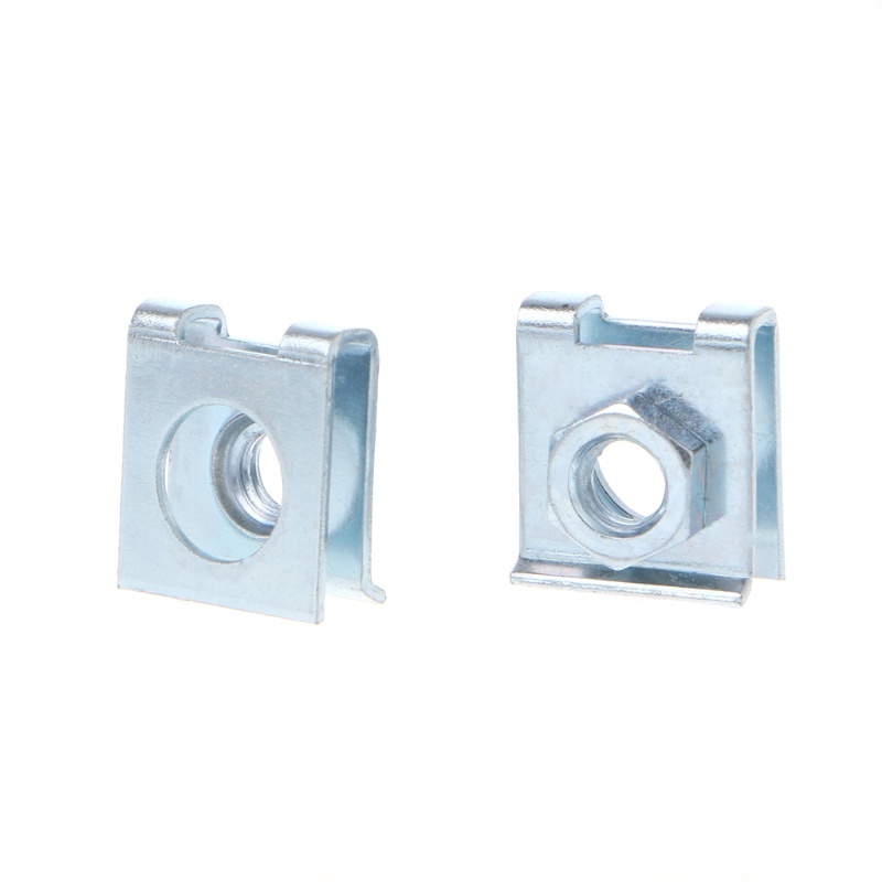 Cre 4pcs Klip Baut Pengencang Plat Nomor Mobil Tipe U Bahan Metal Ukuran 6mm