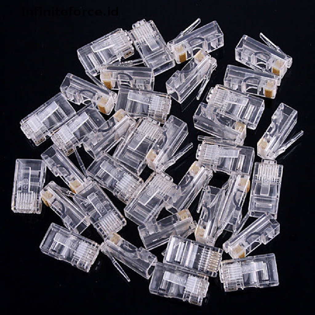 (infiniteforce.id) 25pcs Konektor Kabel Jaringan RJ45 RJ-45 Cat5 Cat5e Cat6