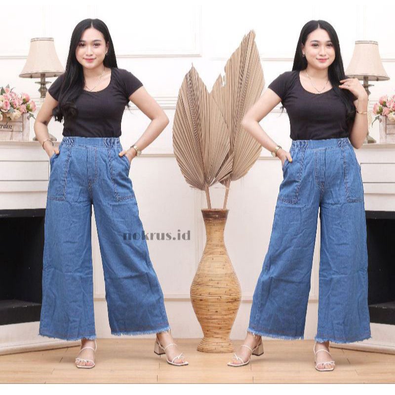 CELANA KULOT JEANS RAWIS WANITA TEBAL PREMIUM