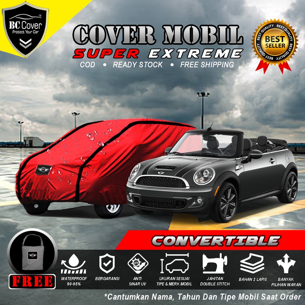 Body Cover Mobil Mini Cooper Convertible Outdoor Waterproof / Sarung Mobil Mini Cooper Convertible Waterproof / Selimut Tutup Penutup Mantol Kerudung Mantel Mobil Mini Cooper Convertible Waterproof Outdoor Anti Air