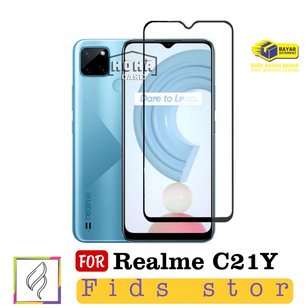 PROMO Tempered Glass REALME C21Y Full Layar Screen Guard Protector Antigores Kaca