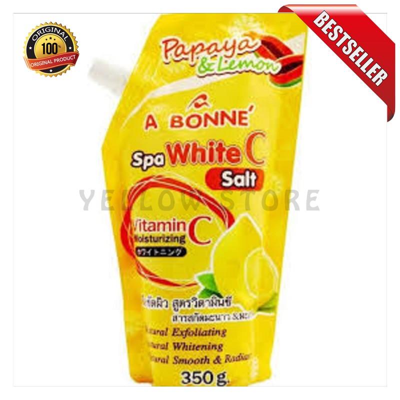 A BONNE SPA WHITE C SALT PAPAYA N LEMON 350GR - WHITE C SALT ABONNE [YELLOW STORE]