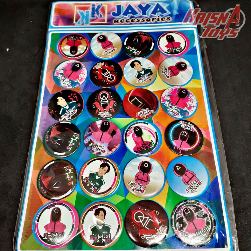 PIN BROS KARAKTER SQUID GAME/AKSESORIS BROS isi 24pcs/Lembar