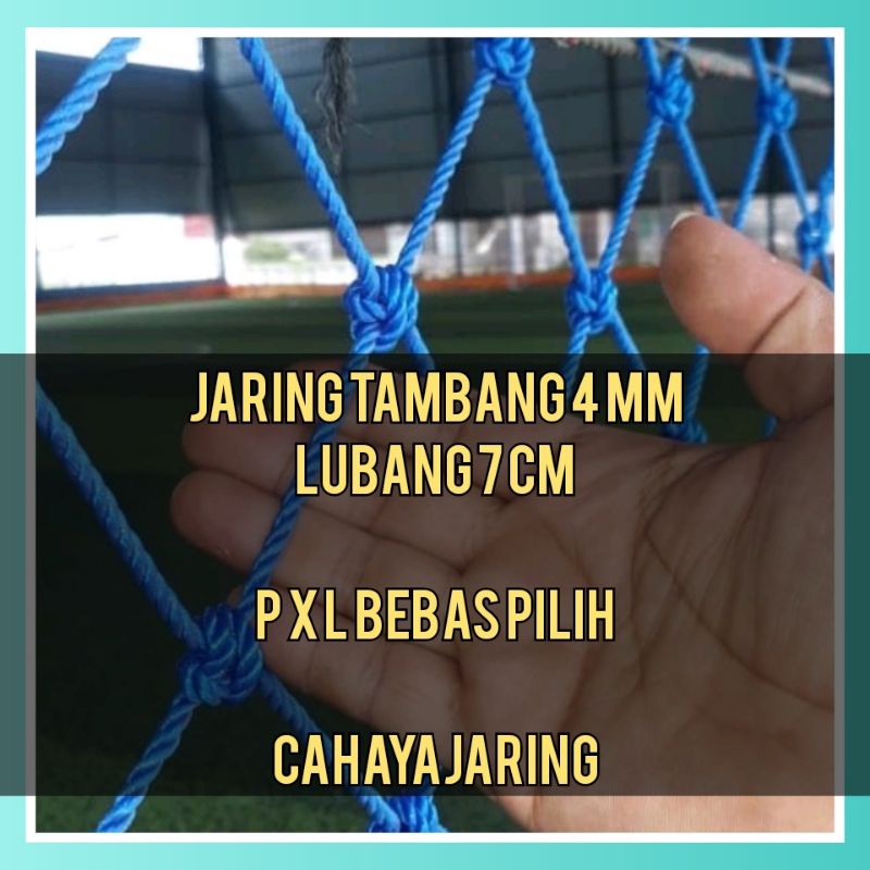 JARING LAPANGAN OLAHRAGA TEBAL 4MM LUBANG 7CM WARNA BEBAS PILIH