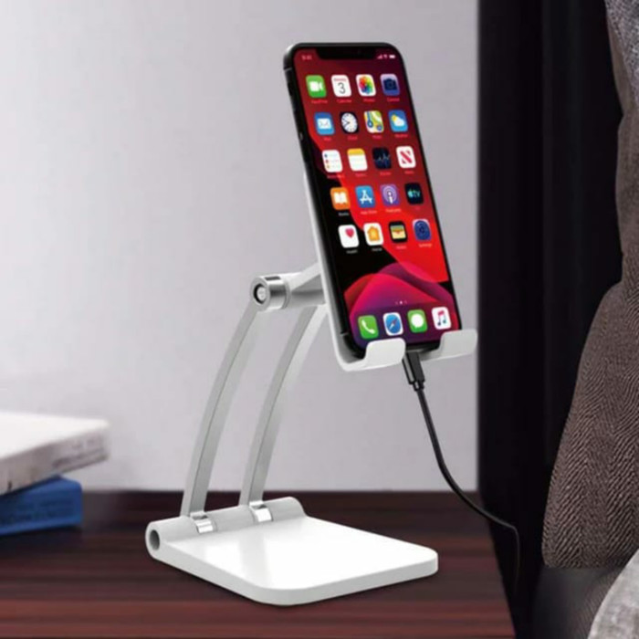 Dudukan HP / FOLDING MOBILE PHONE DESKTOP STAND Full Stainless - Smartchoice