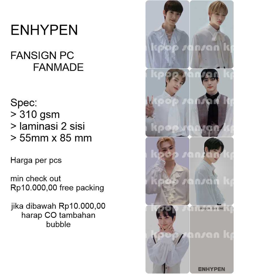 photocard enhypen Enha FANSIGN PC unofficial