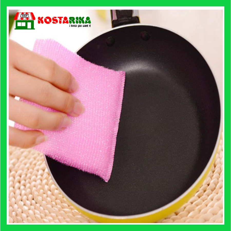 KOSTARIKA Spon Busa Cuci Piring Panci GOOD WIFE Serbaguna Set 5 Pcs Warna Campur Spons Cuci Piring Sponge Busa Dapur