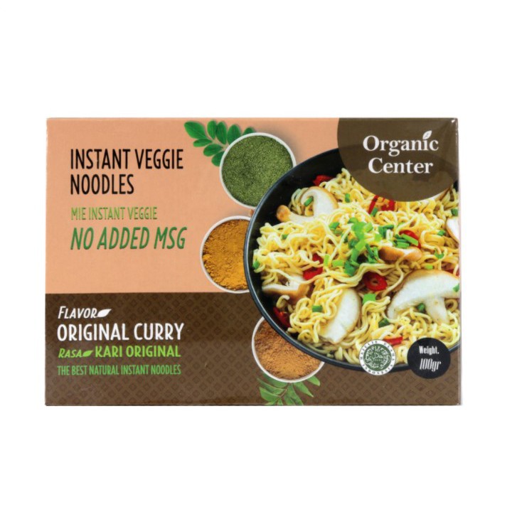 Organic Center Mie Instan Kari Ayam 100gr Non MSG - Veggie Noodle