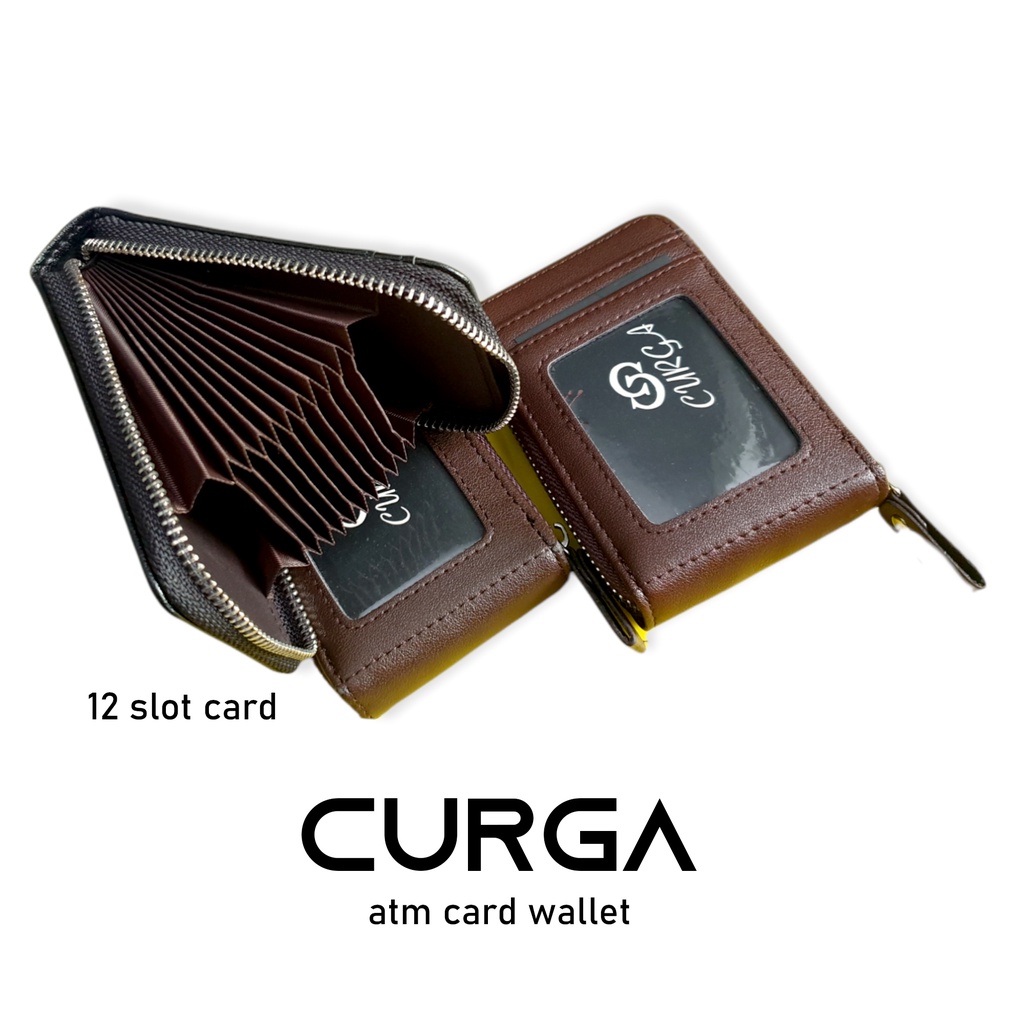 Dompet card atm kulit zipper import 12 Slot Tempat Credit Card Case ATM Debit KTP Member dompet original tahan air