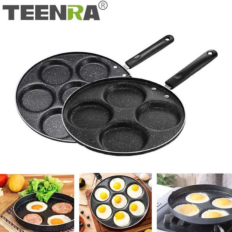 Teflon Goreng Telur Omelet 4 Lobang Panci Anti Lengket Fyring Pan TW-376