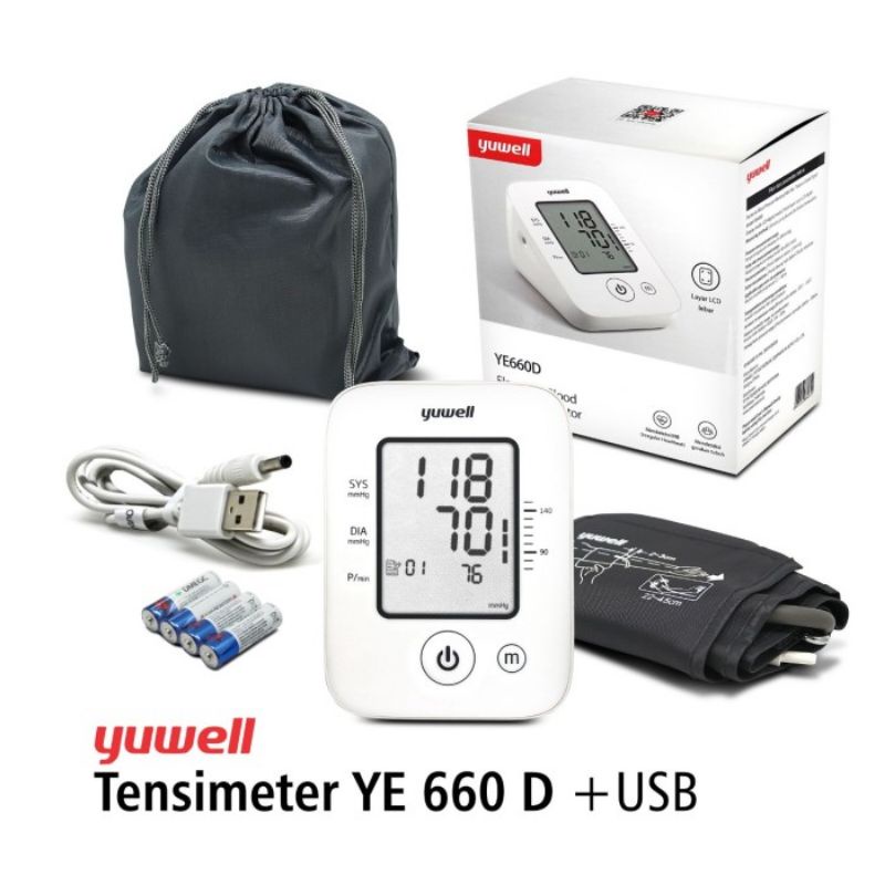 Tensimeter Digital Yuwell YE 660 D + USB Alat Ukur Tekanan Darah