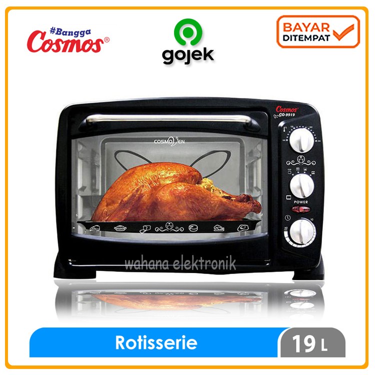 Oven Listrik Merek Cosmos CO 9919 R Low Watt original