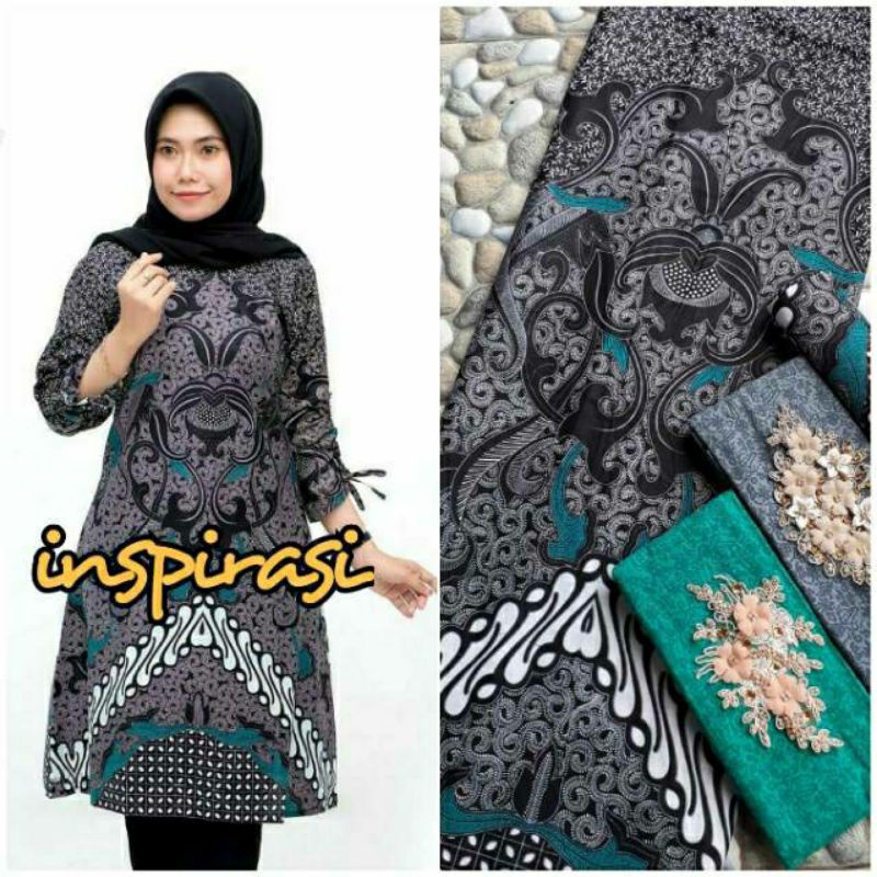 RDJ KAIN BATIK MOTIF SENO LIRIS ABU / BATIK ASLI PEKALONGAN / BATIK ORI PEKALONGAN