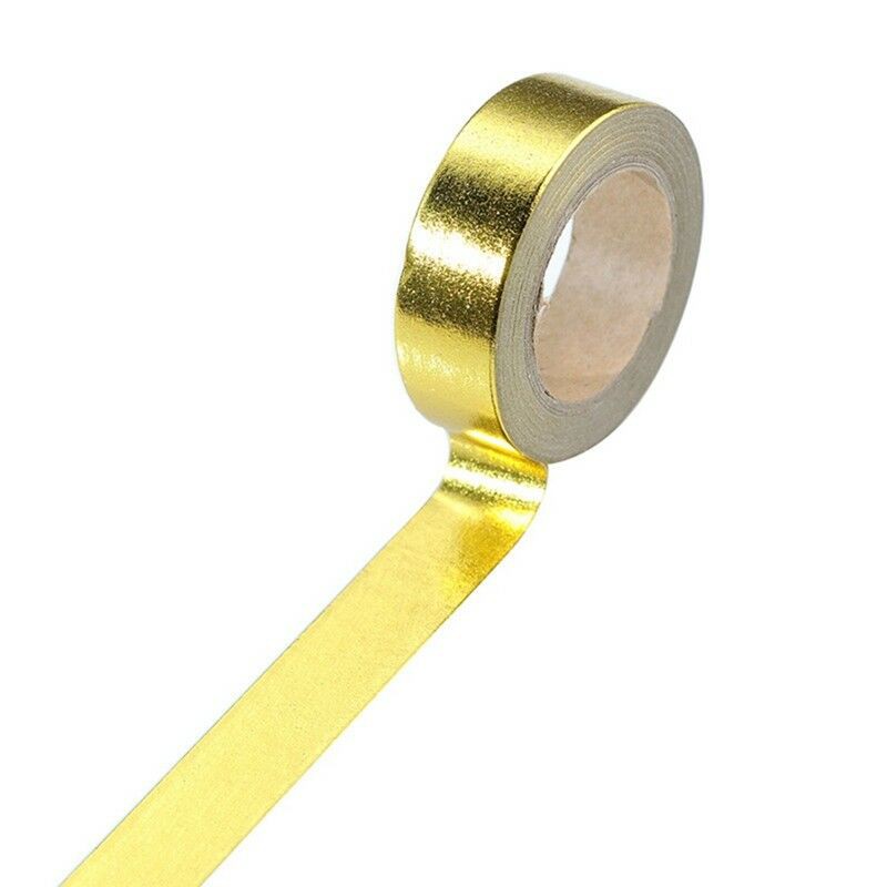 Selotip Washi Warna Gold untuk Scrapbook / Sekolah / Kantor