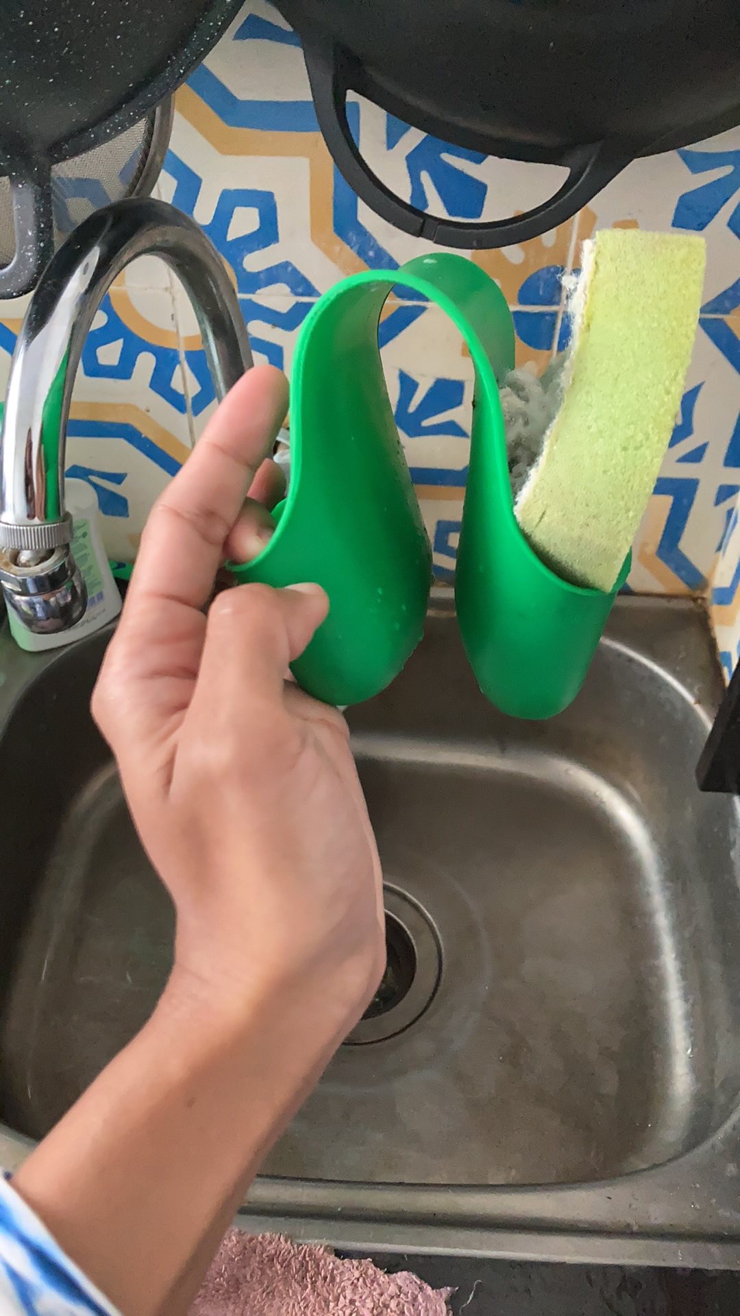 Bjaaan Tempat Spons Cuci Piring Peralatan Dapur, Hijau