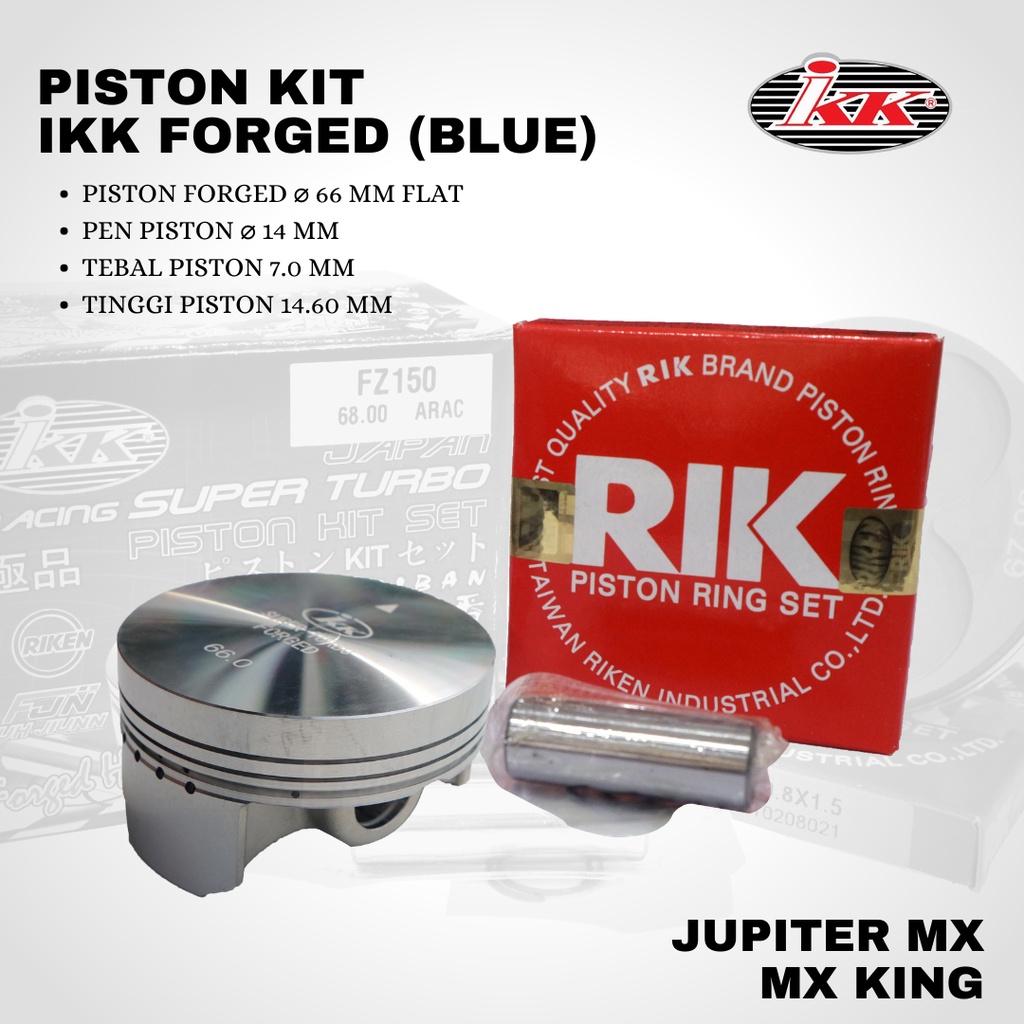 Piston FORGED IKK mx mx king 66 pin 14 FLAT BLUE