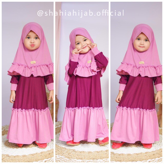 Gamis anak model AZAHRA / gamis anak Perempuan 1-8 thn / gamis anak jersey