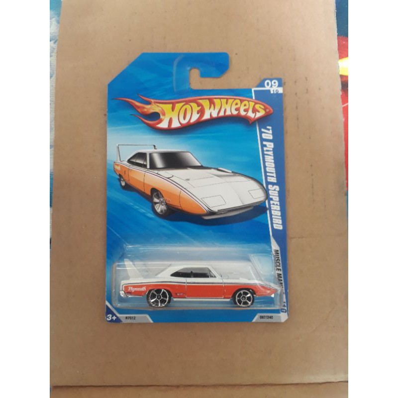 Hotwheels 70 PLYMOUTH SUPERBIRD akta putih orange hw muscle mania