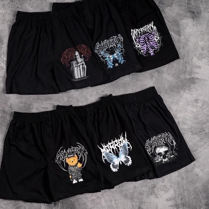 5.5 sale/SHOPEE MALL/【SHOPEE MALL】/Original/(TERBARU) Boxer Black Motif Distro Free Ongkir