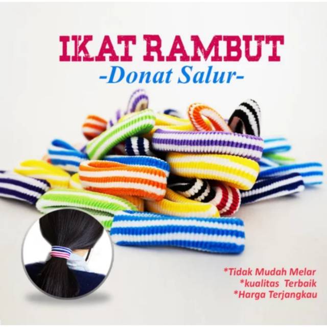 KUNCIR RAMBUT DONUT SALUR / KARET KUNCIR RAMBUT