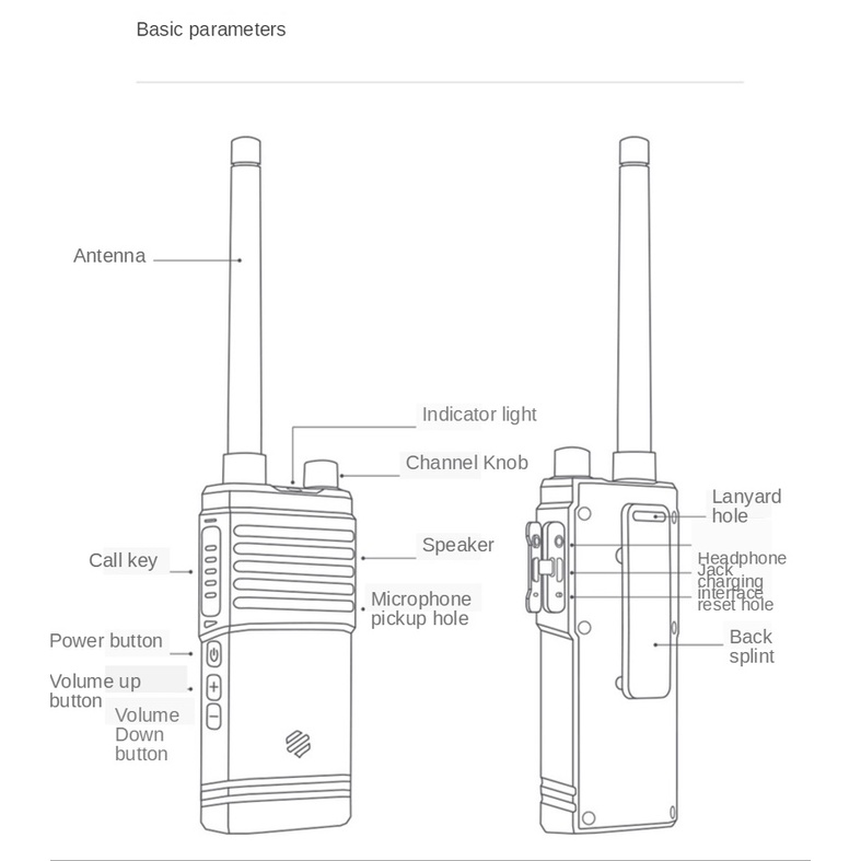 BEEBEST A108 - Mini Portable Handy Radio Walkie Talkie 16 Channels 3W