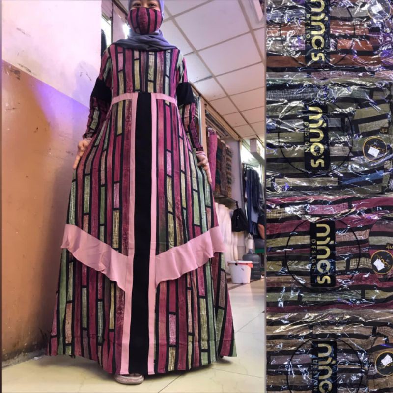 Gamis NINOS//baju wanita lengan panjang katun busui//baju katun dingin