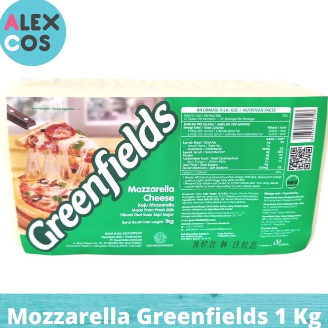 

KEJU GREENFIELDS MOZZARELLA CHEESE 1 KG KHUSUS GOJEK