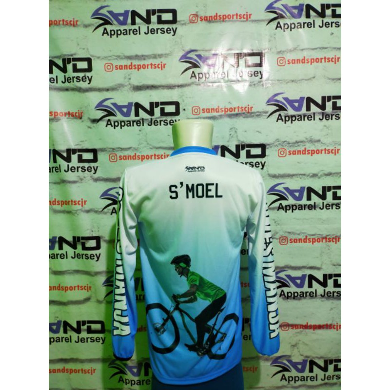 Kaos Sepedah Tangan Panjang Printing