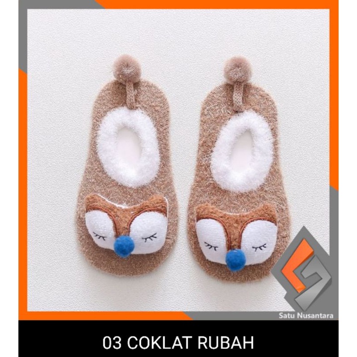 sepatu kaos kaki bulu ll sepatu plaiwalker kaos kaki korea anak bayi motif binatang lucu