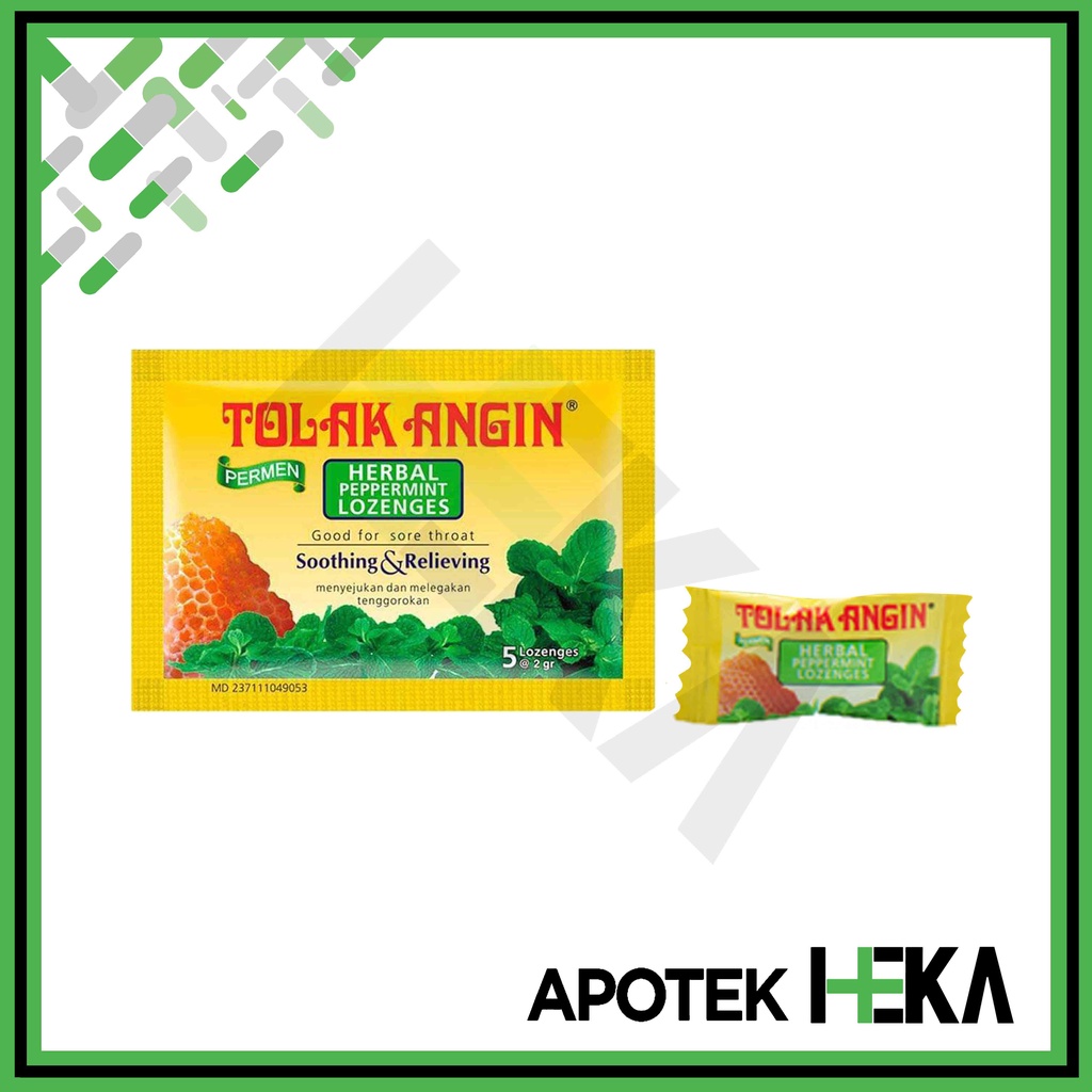 Permen Tolak Angin Herbal Peppermint Lozenges Sachet isi 5  (SEMARANG)