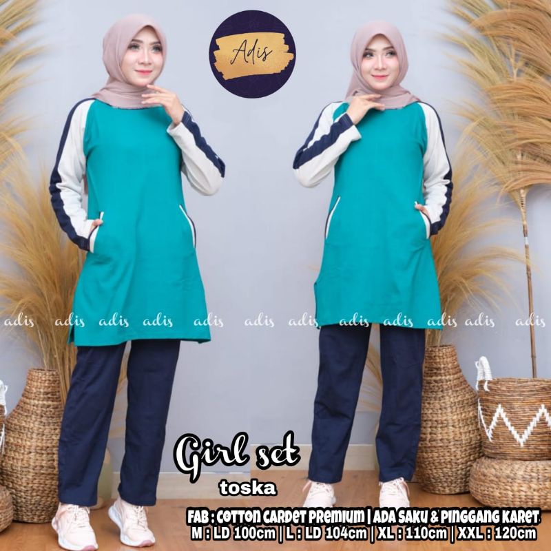 BISA COD|SETELAN BAJU OLAHRAGA JUMBO GIRL  SET BY ADIS