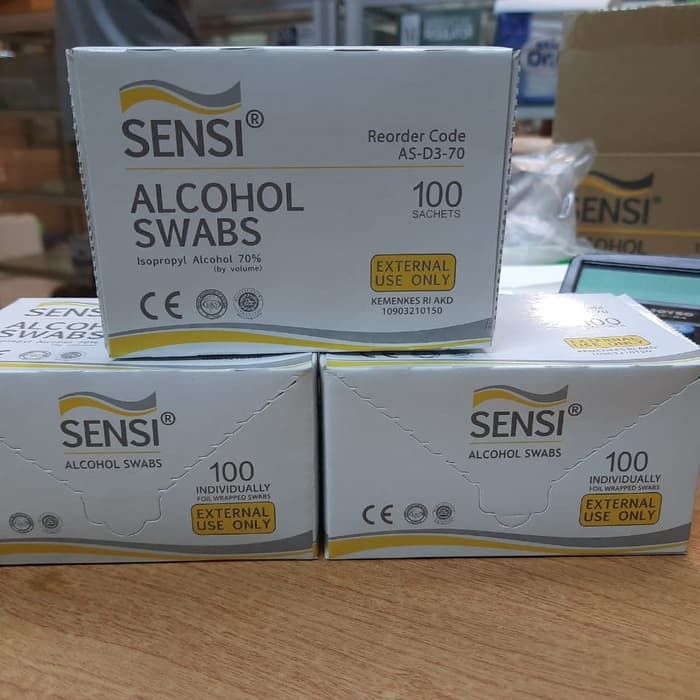 Jual Sensi Alcohol Swabs Harga Untuk Per Box Isi Pcs Shopee Indonesia