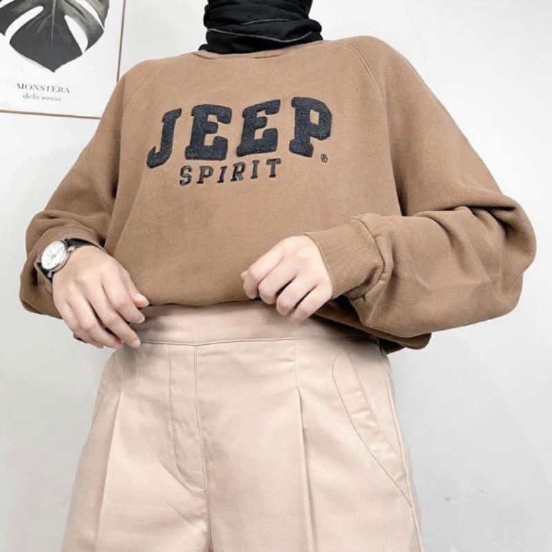 Rich Sweatshirt Crewneck Wanita Jeep Spirit Jaket Sweater Wanita Pakaian Wanita