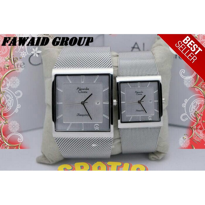 BEST SELLER JAM TANGAN WANITA ALEXANDRE CHRISTIE AC 8333 COUPLE HARGA SATUAN ALL SILVER ORIGINAL