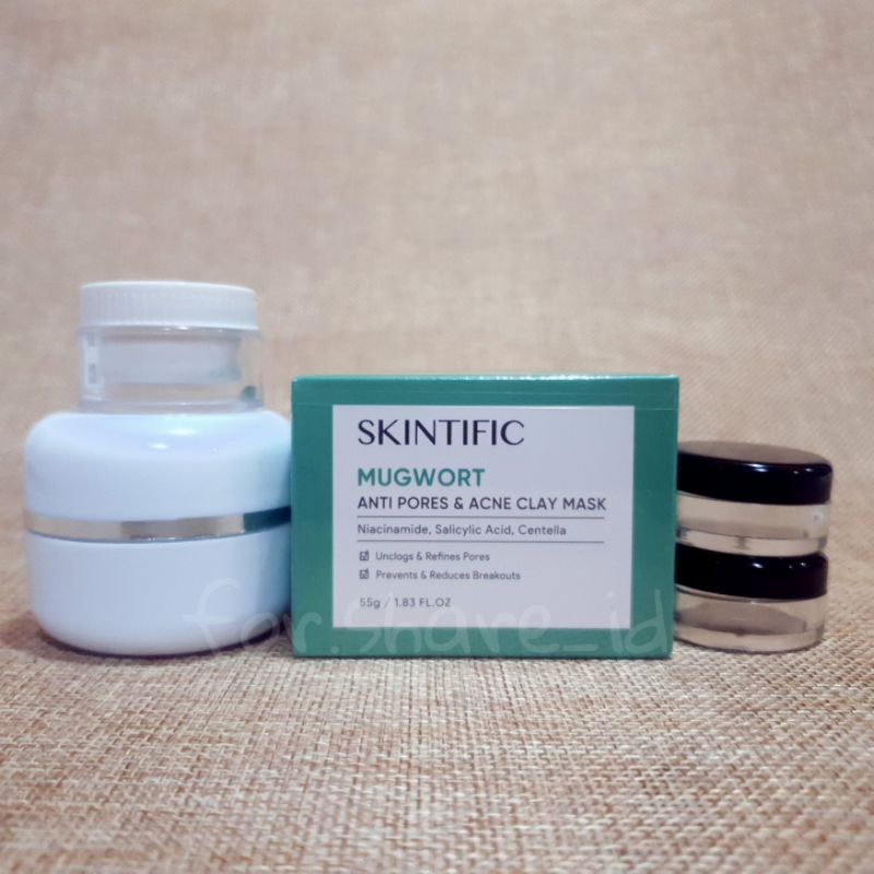 Jual [SHARE] SKINTIFIC Mugword Anti Pores & Acne Clay MASK SHARE IN JAR