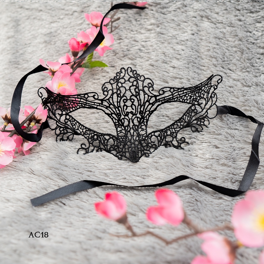 [BISA COD] LACE MASK TOPENG PESTA AKSESORIS PESTA TOPENG BROKAT HITAM AC18