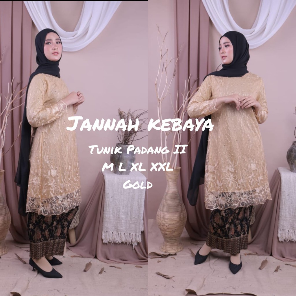 Kebaya Tulle Tunik Padang 2 Stelan Rok Plisket