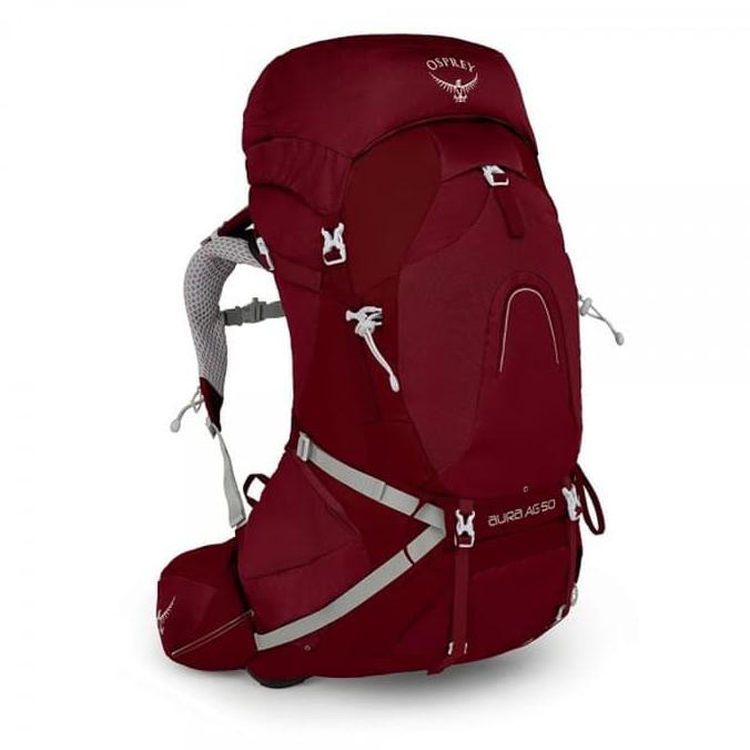 Tas Carrier Osprey Aura 50 AG With Raincover // Tas Gunung Osprey - Merah