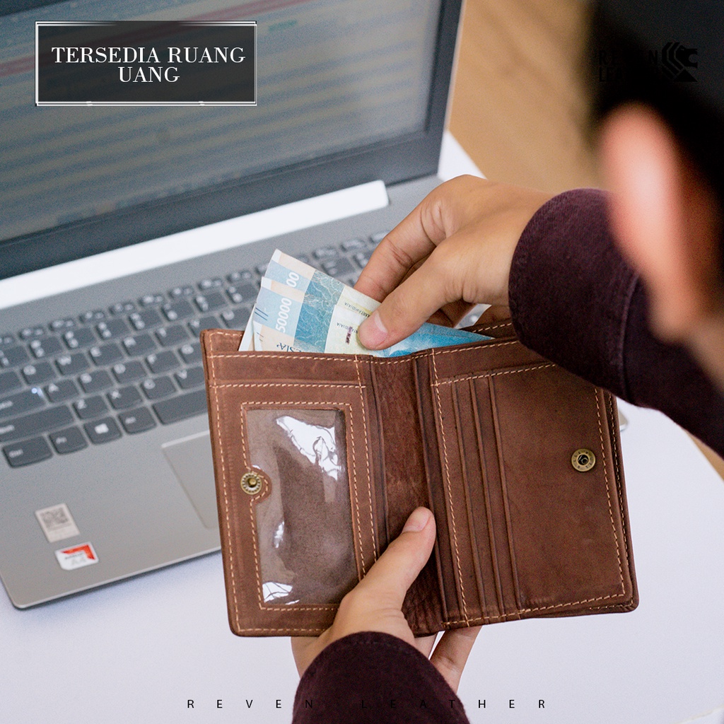 REVEN LEATHER -  glory premium wallet dompet pria kulit asli model lipat tanggung