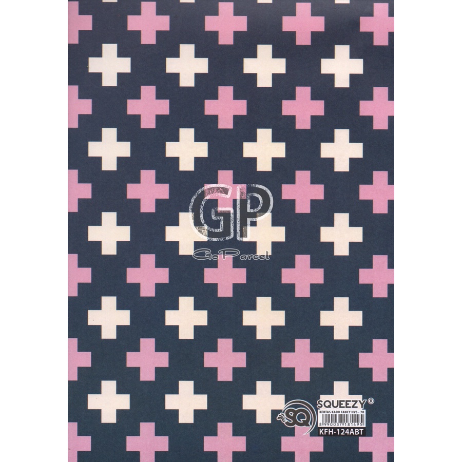 ( 5 Lembar ) KERTAS KADO SQ DOFF - GIFT WRAPPING PAPER ABSTRAK / ABSTRACT / SEGITIGA / DOT POLKADOT PINK/ TRIANGLE