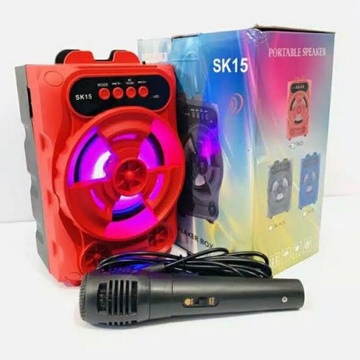 SPEAKER BLUETOOTH SK15 BONUS MICROPHONE / SPEAKER PORTABLE WIRELESS LED