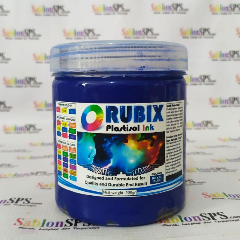 TINTA SABLON PLASTISOL RUBIX ROYAL BLUE BIRU ROYAL 500GR