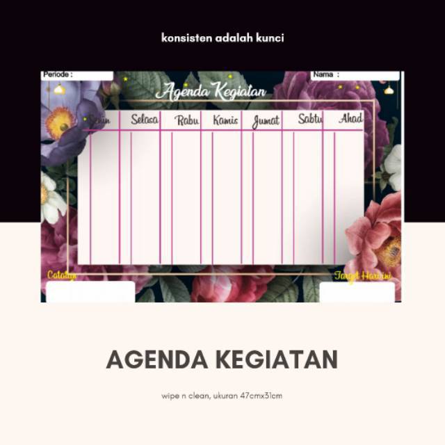 

Jadwal kegiatan paket lengkap +spidol tulis hapus