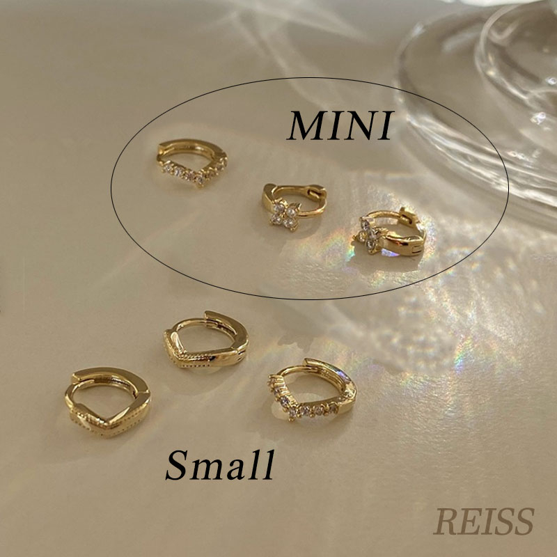 1 Pasang Anting Titanium Wanita 14K Anting Hoop Zirkon Mini berlapis Emas  1 Pasang Huggie Piercing Earings Cubic Zirconia Cartilage Earring Stud