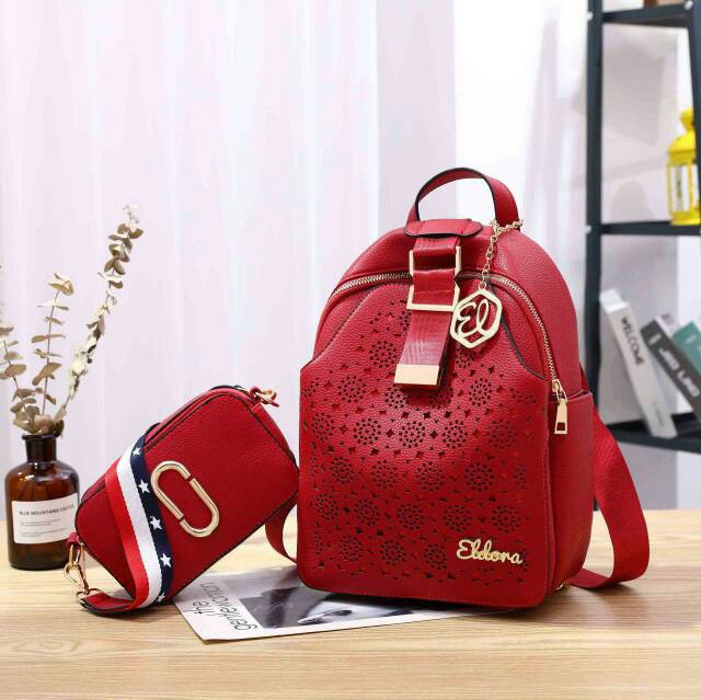 SALE Tas Ransel Eldora A1690 wanita branded batam fashion import