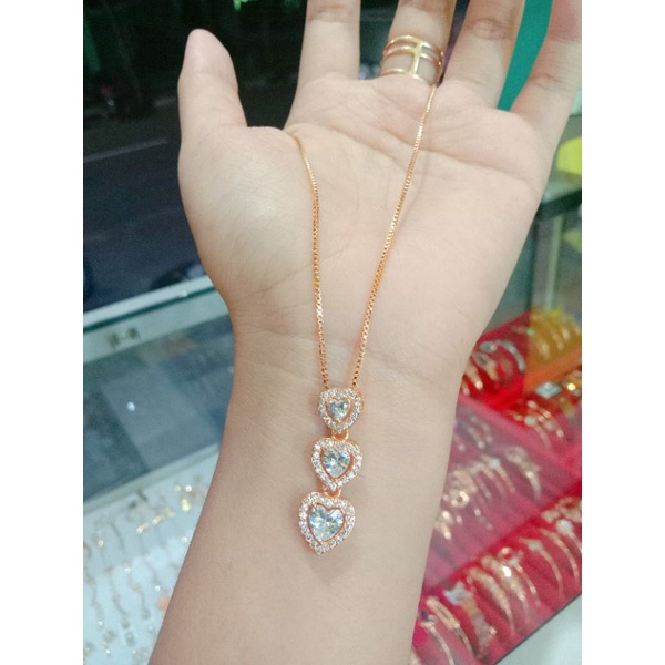 KALUNG SUSUN DIAMOND LOOKS PERMATA PUTIH ANTI KARAT