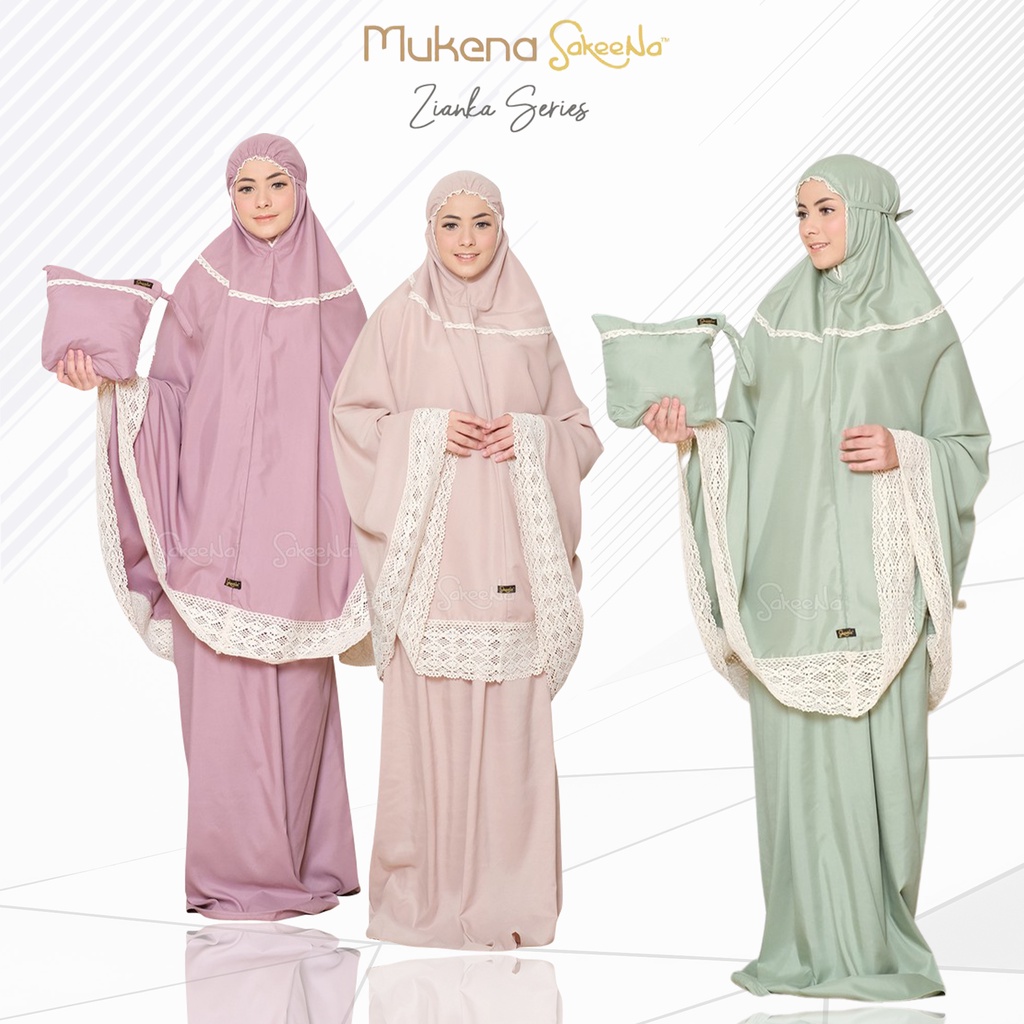 Mukena Katun Polos Premium Renda Traveling Dewasa Zianka Series SakeeNa