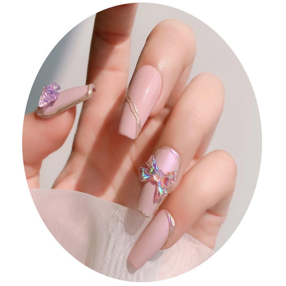 Ornamen Pita Nanas 3D Glitter Transparan Untuk Manicure